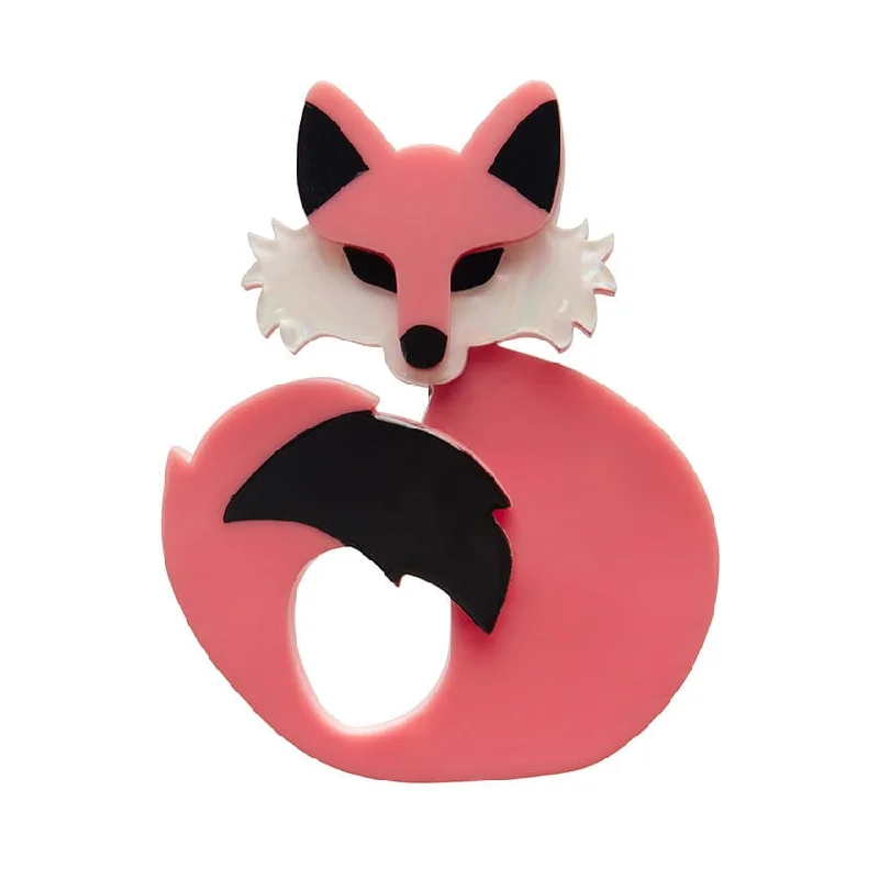 minimalist heart brooch for women -Erstwilder - She’s so Foxy Brooch (Pink) - Fan Favorites (2022)