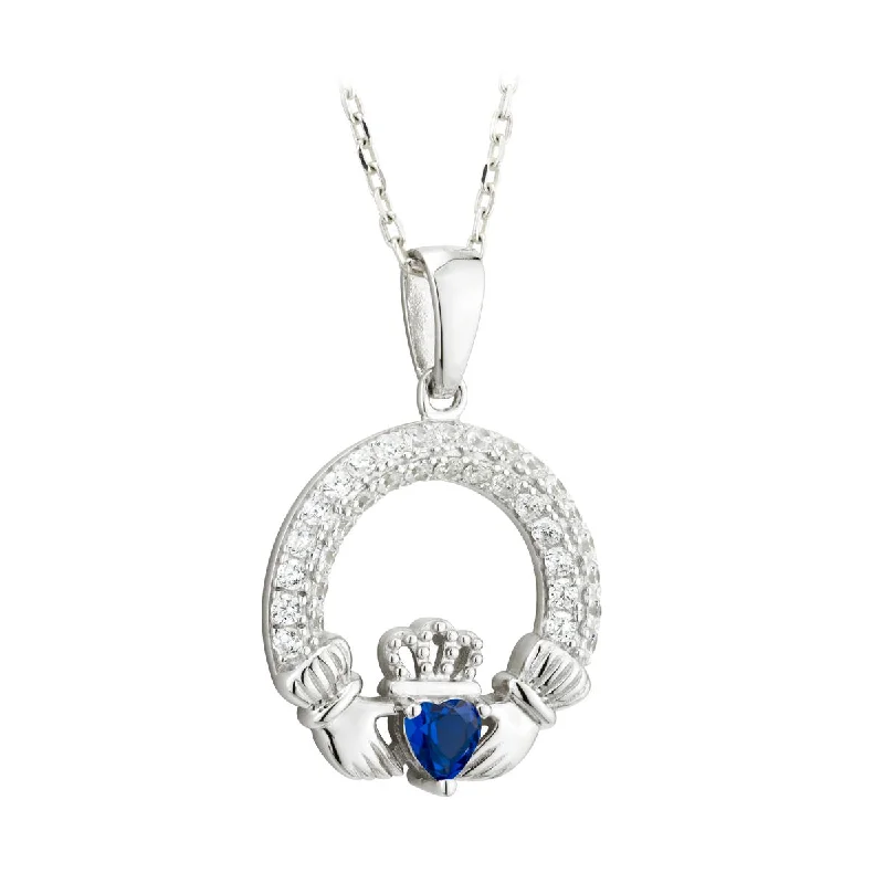 Ladies regal baroque necklaces -September Birthstone Claddagh Necklace