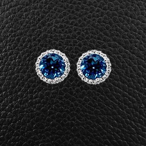 small gold earrings for women -Sapphire & Diamond Earrings