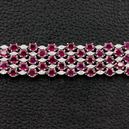 Ladies passion gleam bracelets -Ruby & Diamond Bracelet