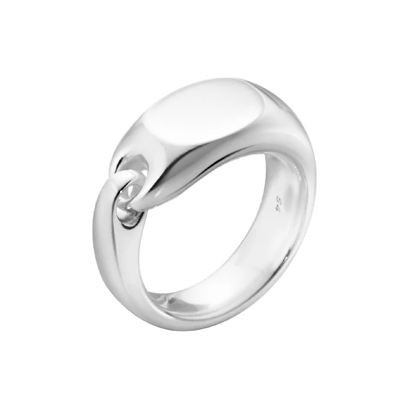 ladies gold rings bee motifs -Silver Reflect Signet Ring