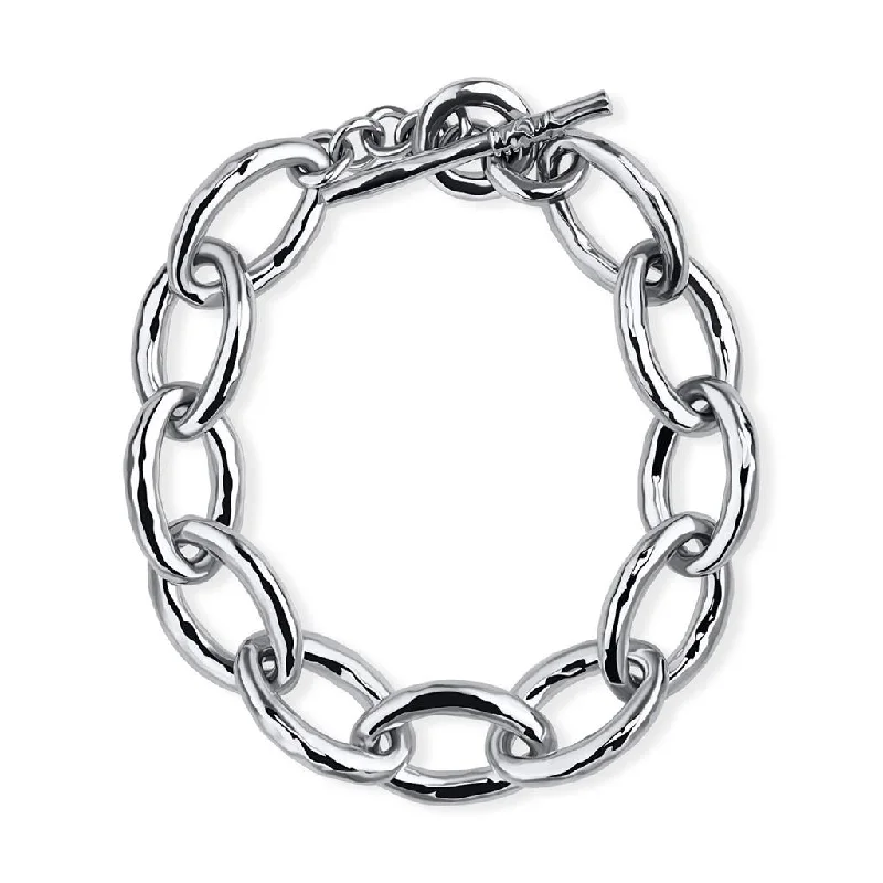 Ladies creative abstract bracelets -Ippolita Sterling Silver Mini Hammered Bastille Link Bracelet