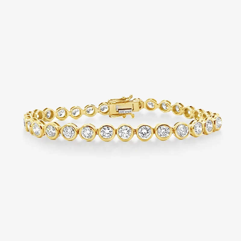 Ladies bold initial bracelets -7.00CT Bezel Set Diamond Tennis Bracelet