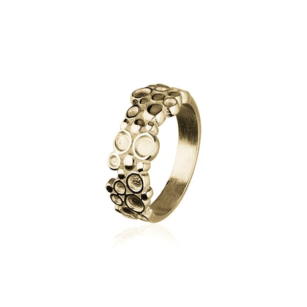 mosaic design rings for women -Dröfn Gold Ring GR413