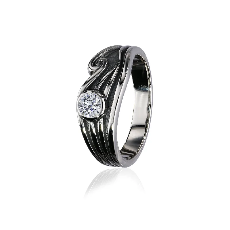 ladies gold rings dog motifs -Tide Ring CR184