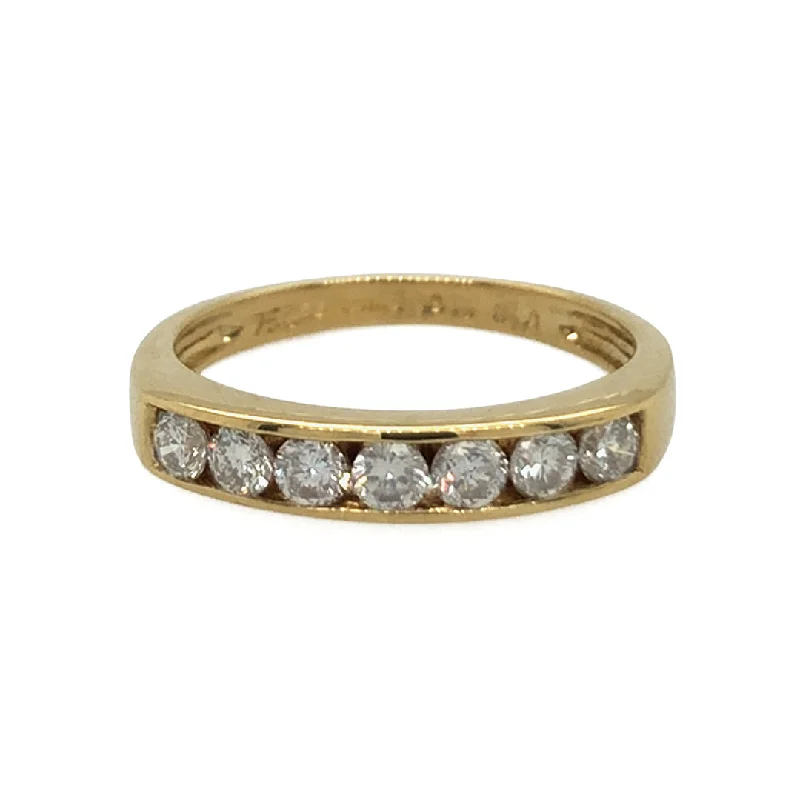 dotted pattern rings for women -Diamond Set Half Eternity Ring