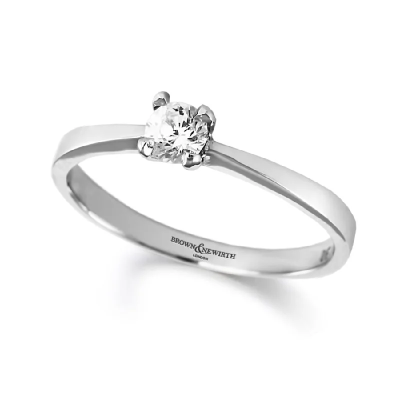 premium platinum rings for women -Palladium 0.20ct Solitaire diamond ring