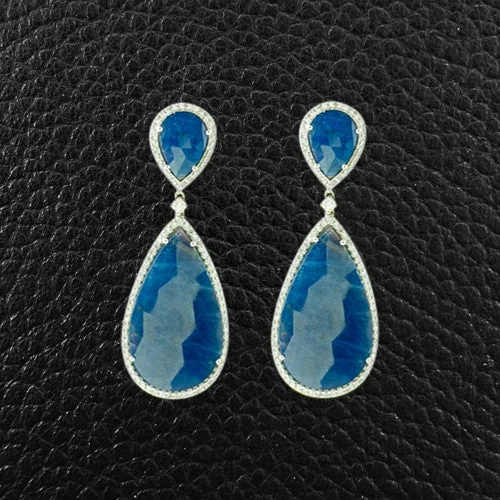 elegant drop earrings for women gifts -Sapphire Dangle Earrings