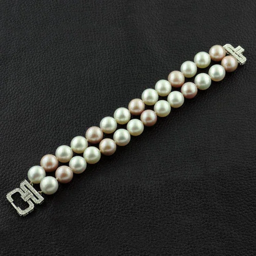 Ladies sandy shell bracelets -Pearl & Diamond Bracelet