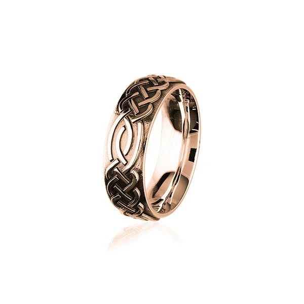 ladies silver rings ruby stones -Celtic Rose Gold Ring RXR404