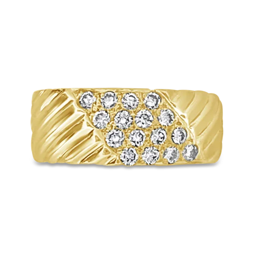 ladies silver rings jade stones -Gold & Diamond Band Ring