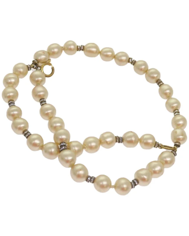 Ladies group gleam bracelets -Authentic Pearl Bracelet with White Metal CC Detail