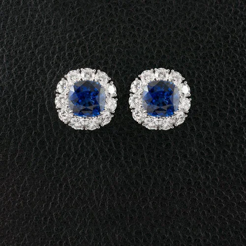 ladies dangle earrings with diamonds -Sapphire & Diamond Earrings