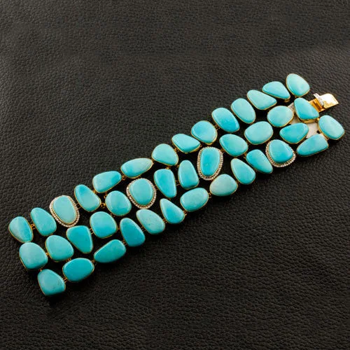 Ladies friendship glow bracelets -Turquoise & Diamond Bracelet