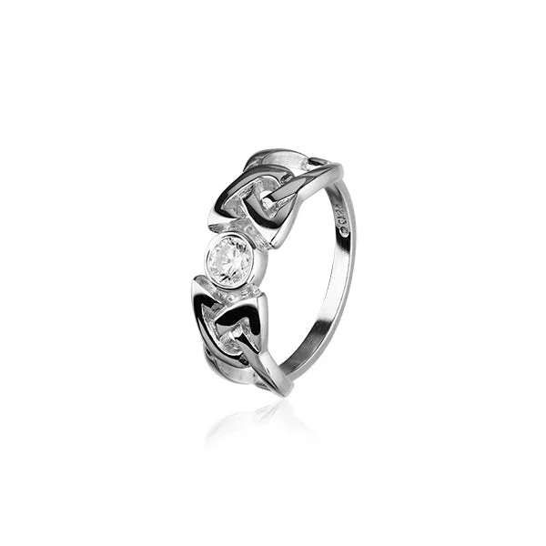 knot design rings for women -Celtic Silver Ring CR154