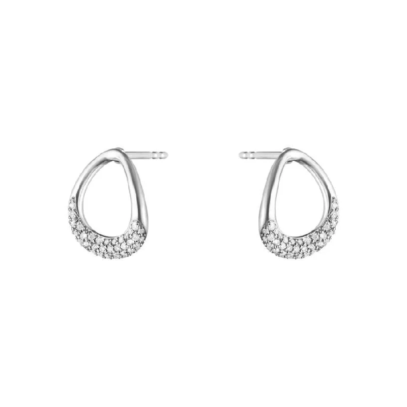 ladies rings scalloped edges -Silver Offspring Earstuds