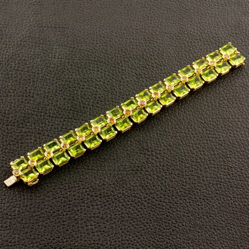 Ladies surf charm bracelets -Peridot & Cognac Diamond Bracelet