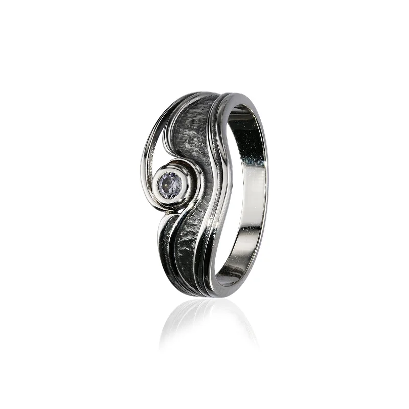 floral accent rings for women -Tide Ring CR188