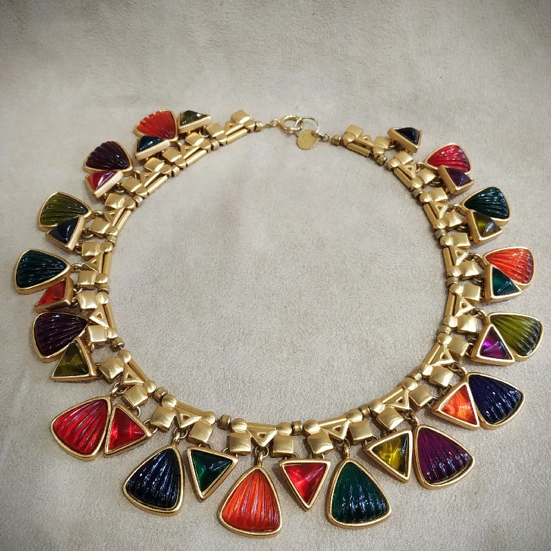 Ladies soft tone necklaces -Anne Klein Statement Glass Statement Multicoloured Necklace