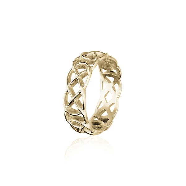 floral cutout rings for women -Celtic Gold Ring GR204