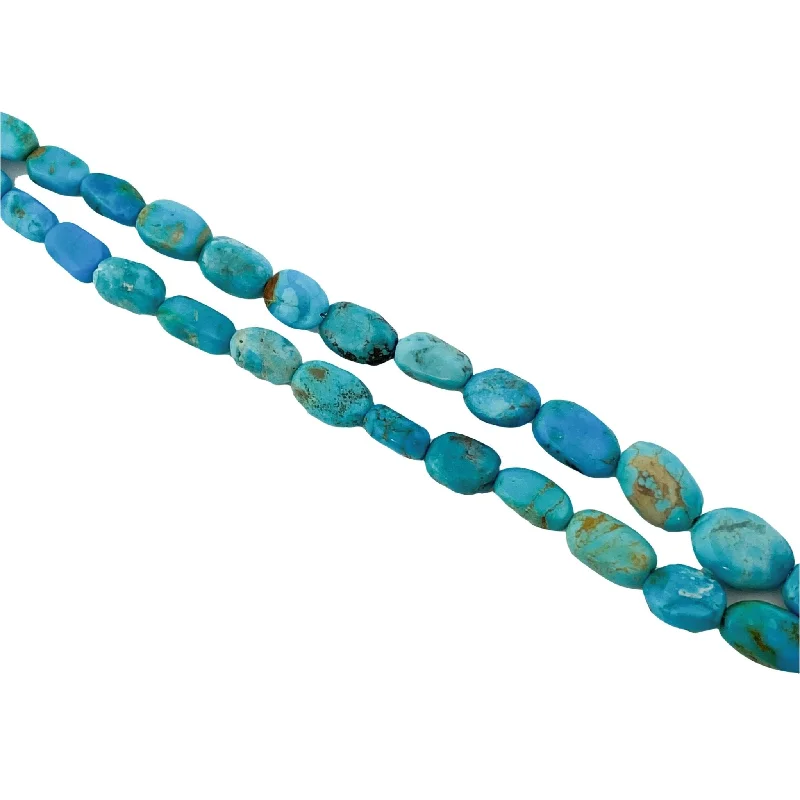 Ladies festive charm necklaces -Turquoise Nugget Beaded Necklace