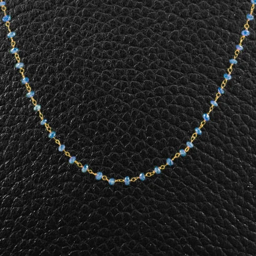 Ladies simple daily necklaces -Sapphire Bead Necklace