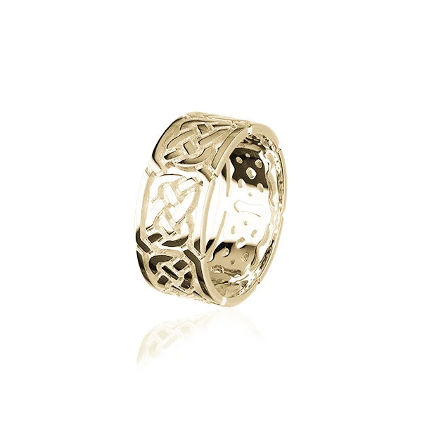 silver rings for women floral motifs -Celtic Gold Ring GXR132