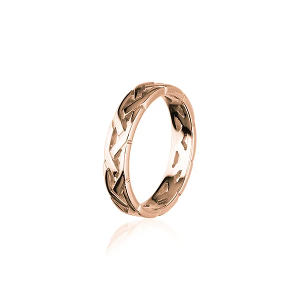 leaf design rings for women -Celtic Rose Gold Ring RR156