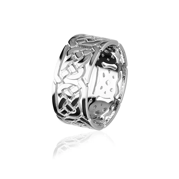 twisted band rings for women -Celtic Silver Ring XXR132