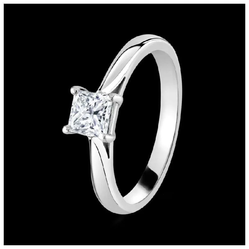 ladies gold rings bird motifs -Platinum 4 claw Classic Diamond Ring