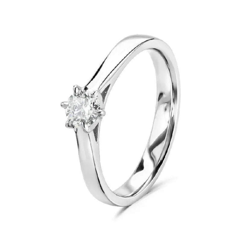 ladies gold rings bear motifs -Platinum Solitaire Diamond Ring