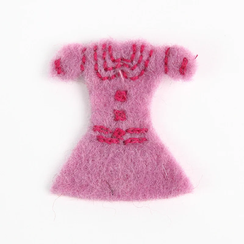 minimalist silver brooch for women -Amica Little Pink Felt Dress Brooch