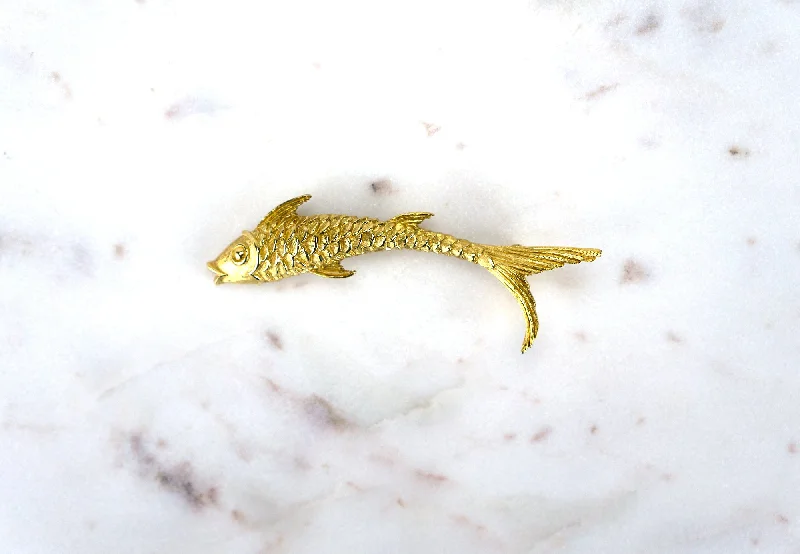 ladies gem brooch nature themes -Gilded Koi Brooch