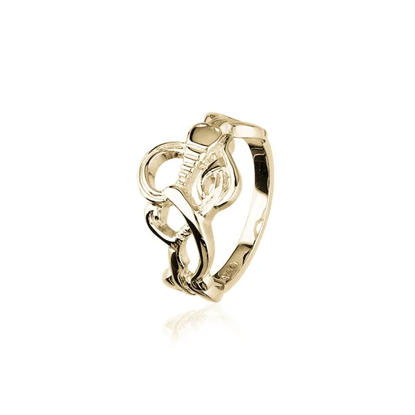 gold leaf design rings for women -Gold Ring GR140