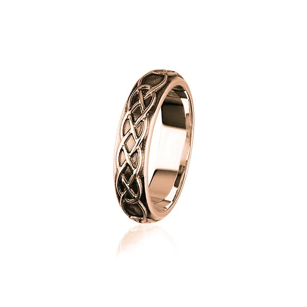 minimalist black rings for women -Celtic Rose Gold Ring RXR319