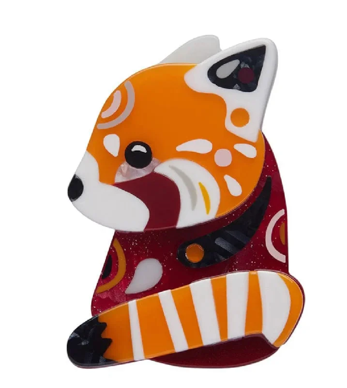 ladies gold brooch lotus motifs -Erstwilder - The Rakish Red Panda Brooch - Pete Cromer Wildlife (2022)