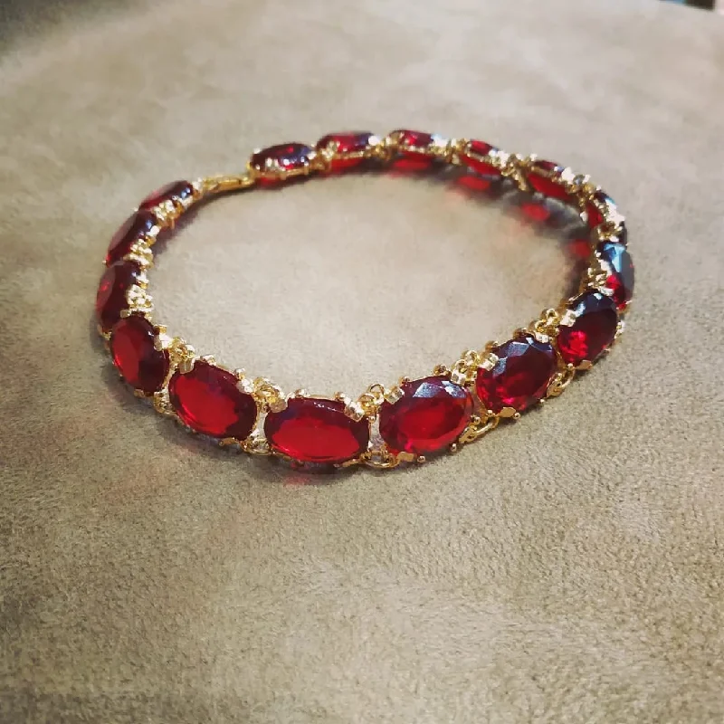 Ladies tiny gleam necklaces -Vintage Red glass Choker Necklace