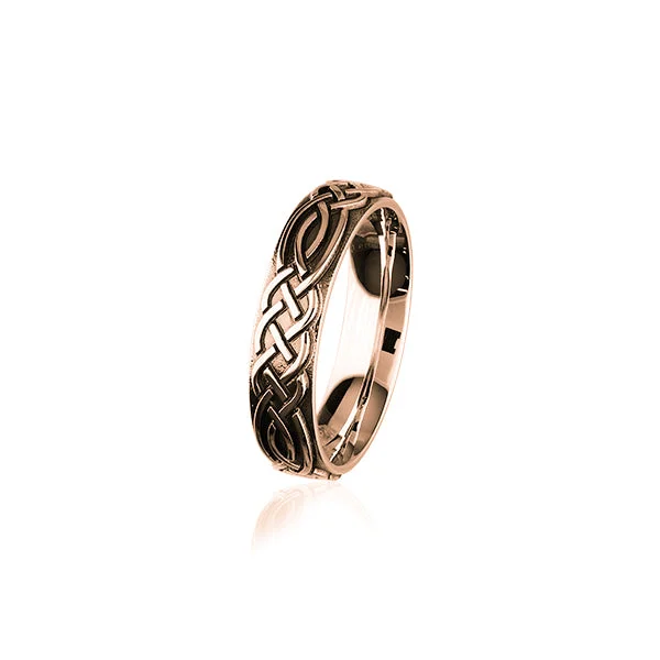 elegant diamond rings for women gifts -Celtic Rose Gold Ring RR404