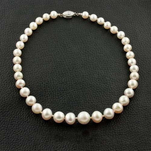 Ladies rose bloom necklaces -Cartier Estate Certified Natural Pearl Necklace