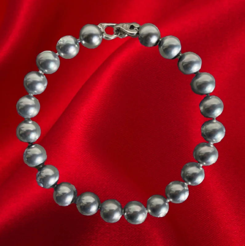 Ladies thread charm necklaces -20 mm Faux Grey Pearl Necklace