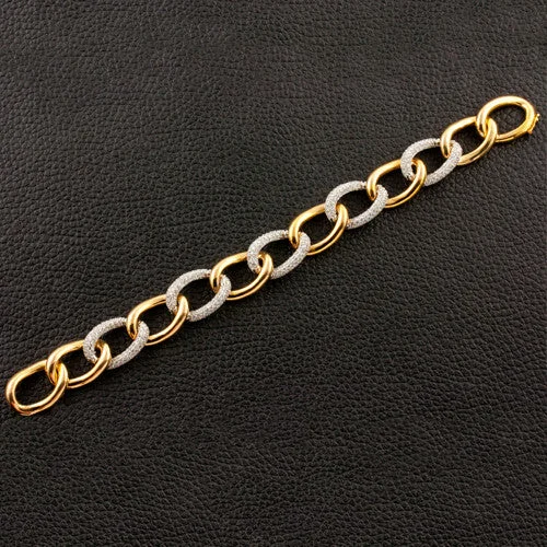 Ladies night flair bracelets -Gold & Diamond Link Bracelet