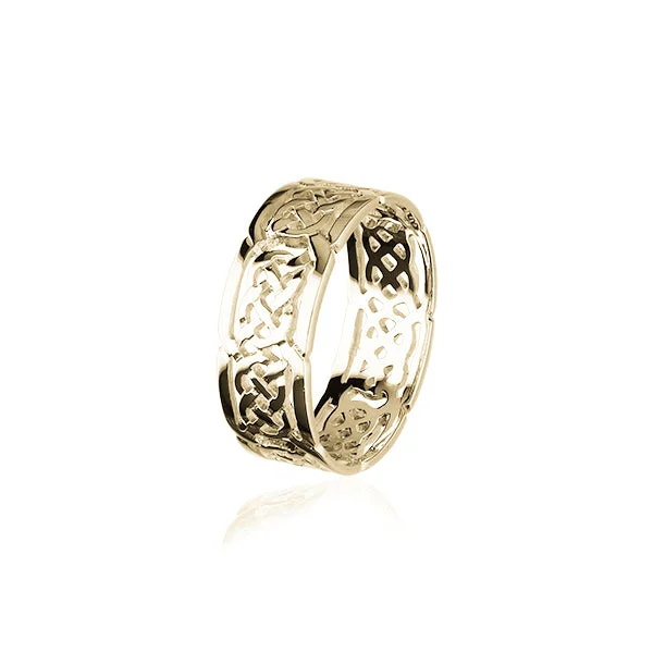 rose gold bar rings for women -Celtic Gold Ring GR132