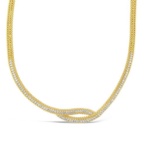 Ladies barely-there necklaces -Gold & Diamond Estate Necklace