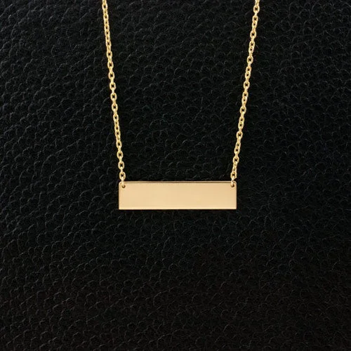 Ladies fresh style necklaces -Gold Bar Necklace