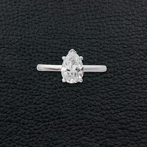 affordable ladies rings under 50 -Pear Shaped Diamond Engagement Ring