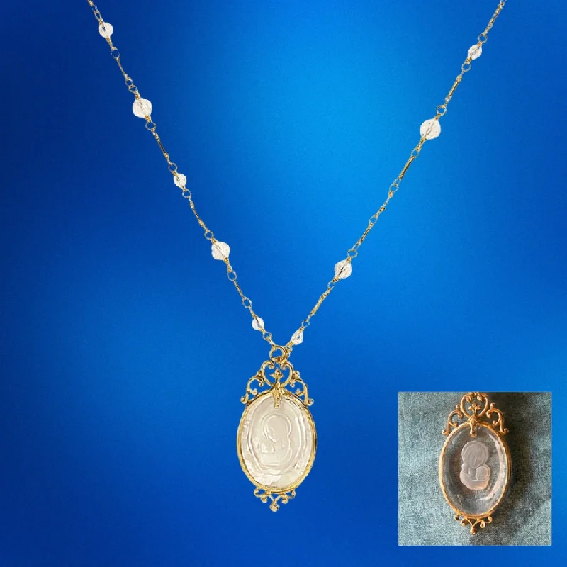 Ladies tiered layer necklaces -Mother and Child Cameo Necklace