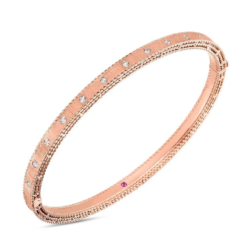 Ladies astro charm bracelets -18k Rose Diamond Princess Bangle