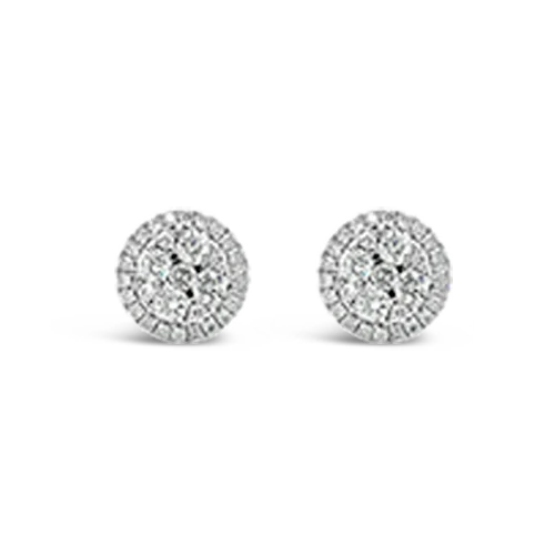 polished finish earrings for women -Diamond Cluster Earrings