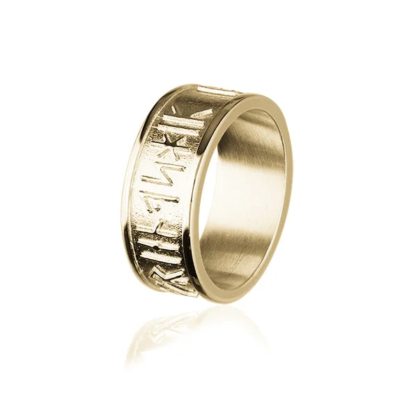 stylish silver rings for women online -Runic Gold Ring GXR236