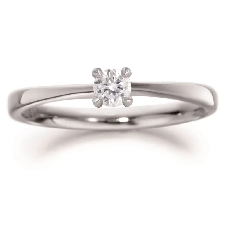 floral band rings for women -Palladium Solitaire single stone diamond ring